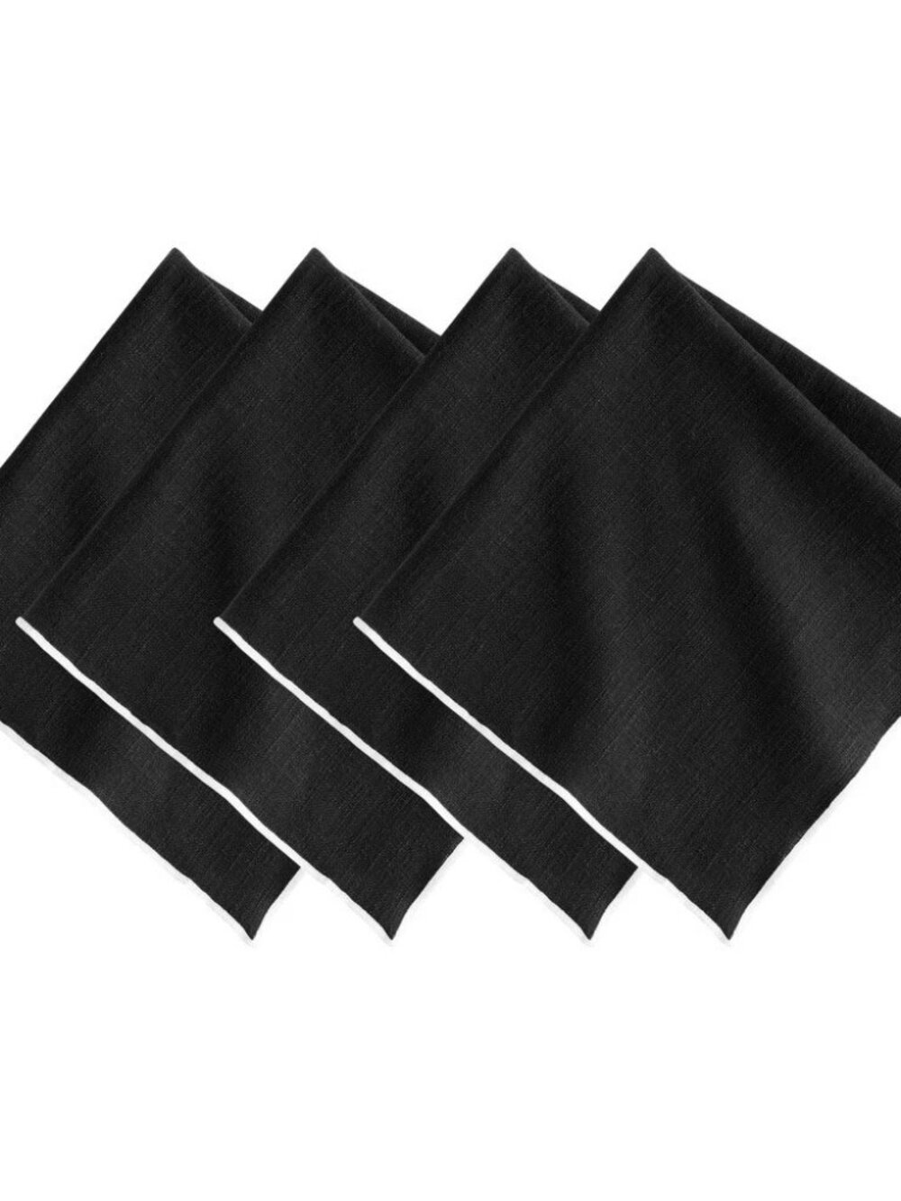 VILLEROY & BOCH Manufacture Rock Napkins, Set of 4, Black, 21 in x 21 in